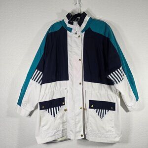 Current Seen Vintage 90s Windbreaker Coat Jacket Men 3X Zip White Streetwear